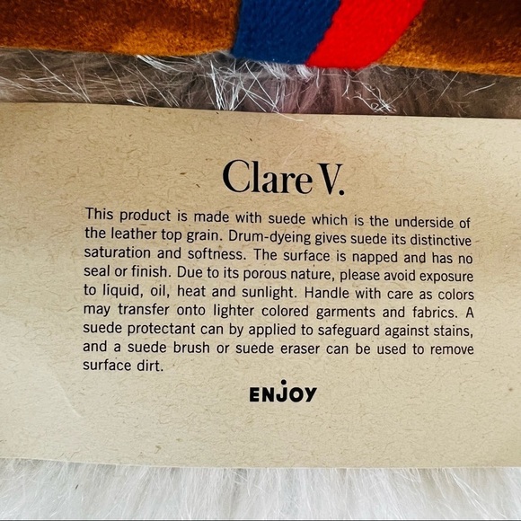 Clare V. Simple Tote Hobo Bag, Crossbody Strap, Chestnut Suede Stripe, NWT - Picture 16 of 16